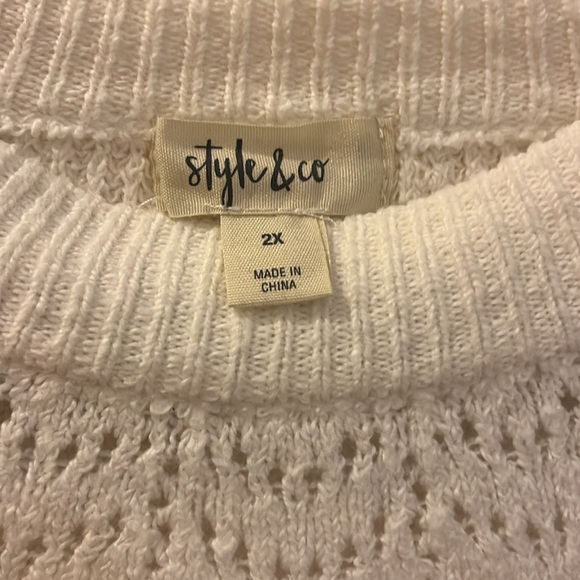 Style & Co Women’s White Pullover Sweater, Size 2X - Picture 2 of 6